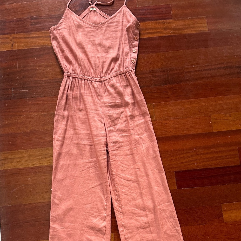 Peach MONROW Linen Jump Suit